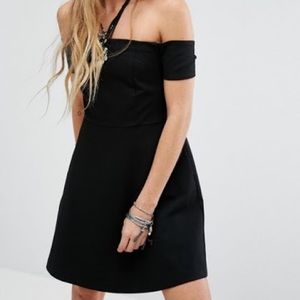 free people mambo off-the-shoulder black dress